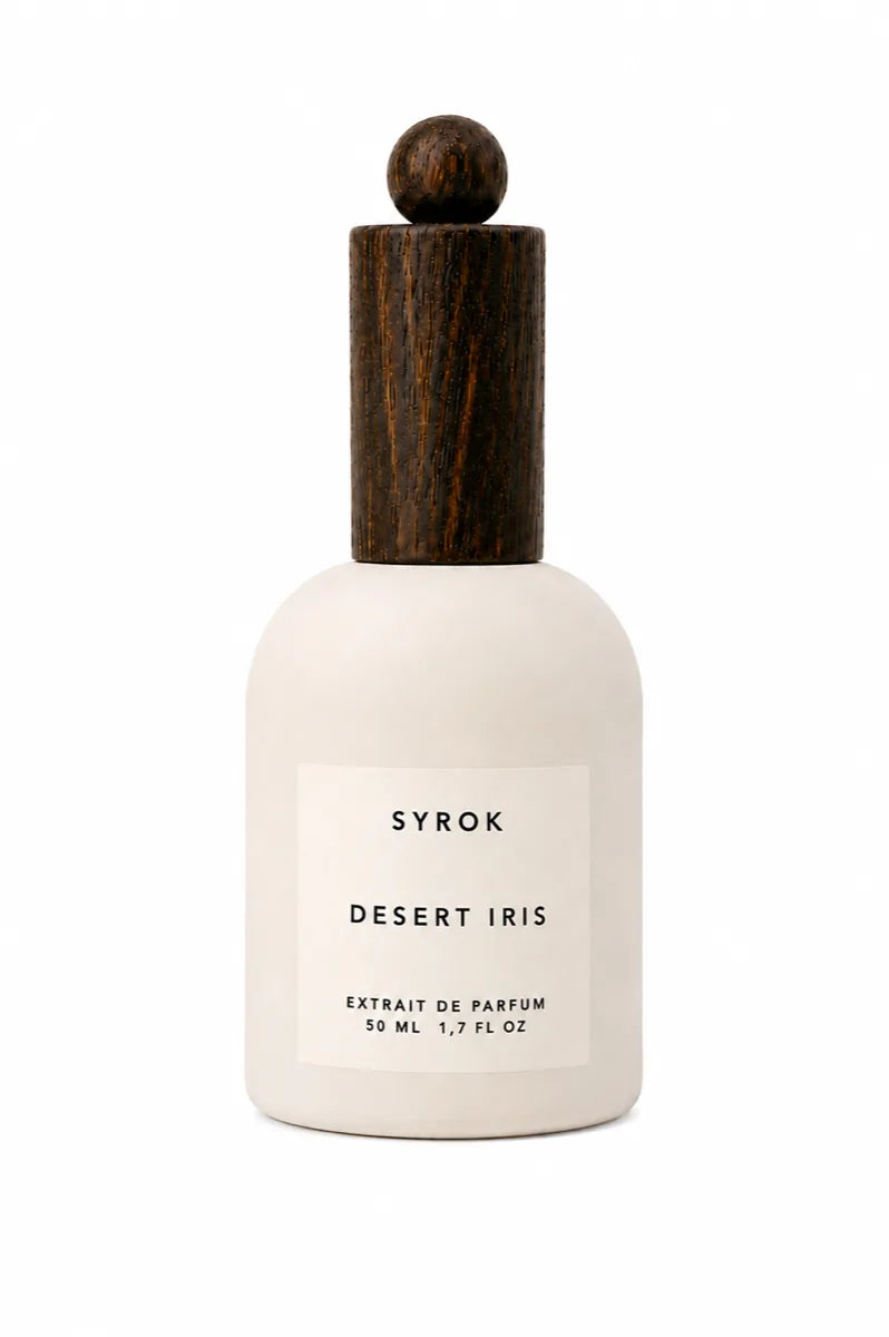 Flacone SYROK Desert Iris su fondo chiaro